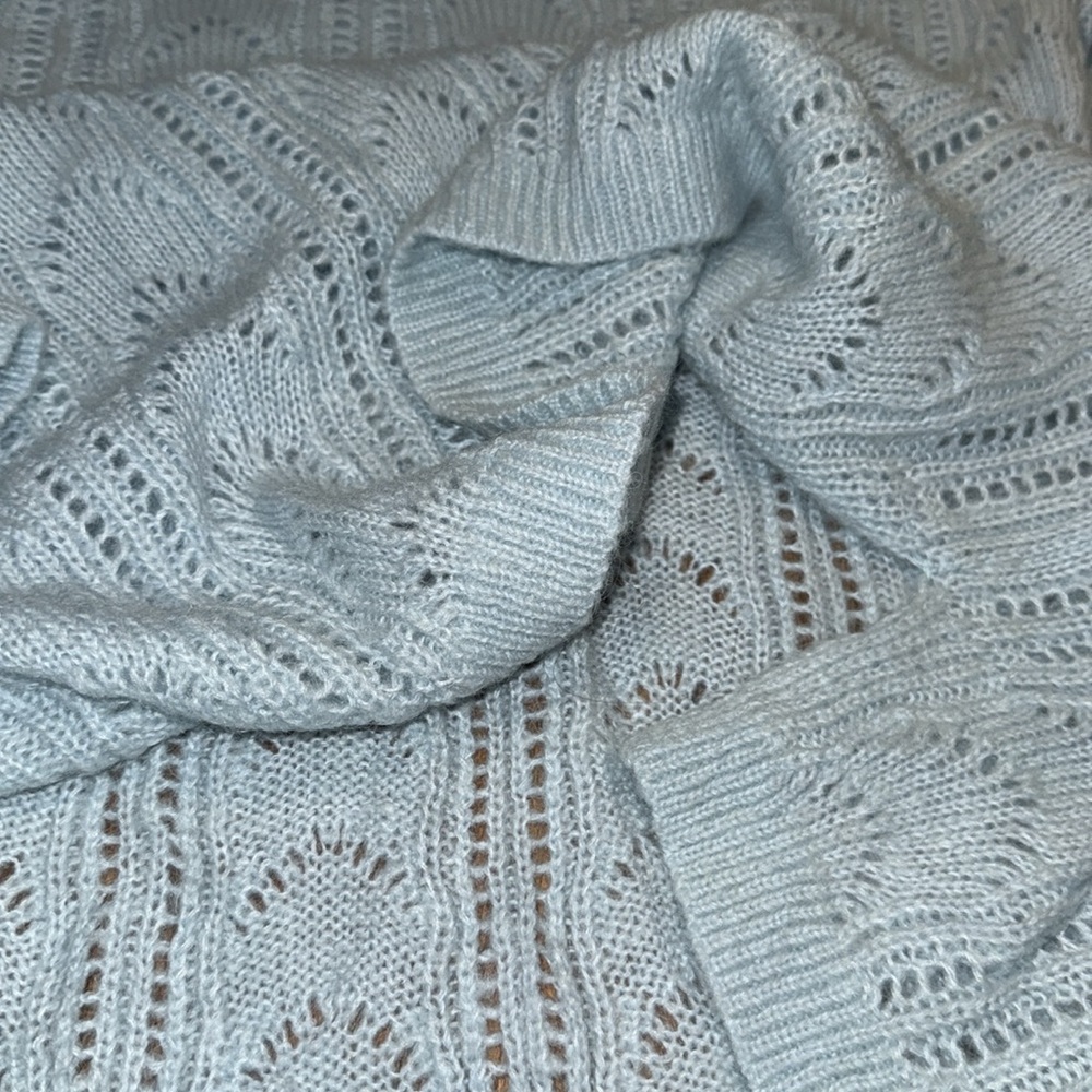 Boden Light Blue V-Neck Sweater - Picture 3 of 8